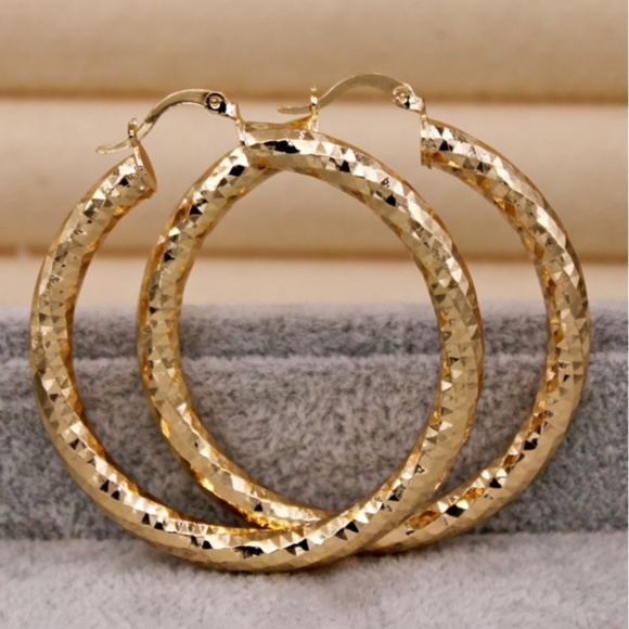 Jewelry - New Gold Filled Hallow Hoops Earrings